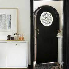Black Door With Stained Glass Design Ideas