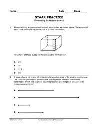 Free 5th Grade Math Staar Practice Geometry And Measurement Test Prep Sample