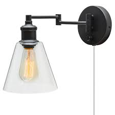 Globe Electric Leclair 1 Light Dark Bronze Plug In Or Hardwire Industrial Wall Sconce 65311 The Home Depot