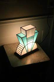 Art Deco Stained Glass Lamp