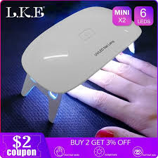 Lke 6w Mini Led Nail Uv Lamp Gel Nail Polish Dryer Led Drying Fingerna Kopaland