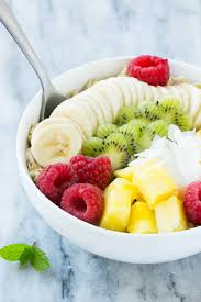 fruit and oatmeal breakfast bowl