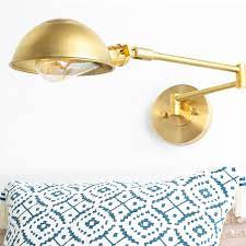 Brass Swivel Lamp Parabolic Shade