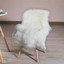 Soft Faux Fur Rug White Sheepskin Chair