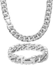 cuban link chain men s necklace and