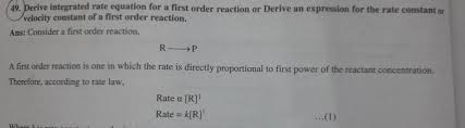 49 Derive Integrated Rate Equation For