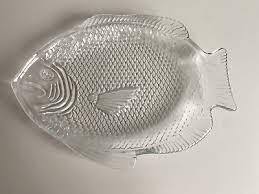 Vintage Crystal Clear Glass Fish Shaped