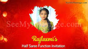 half saree function invitation video