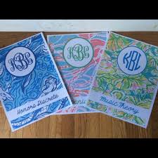 Lilly Pulitzer Monogrammed Binder Covers