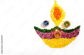 diwali rangoli made in shape of diya