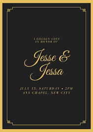 Black And Gold Elegant Gold Wedding Invitation Templates By Canva