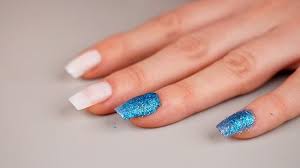 how to apply glitter on acrylic nails