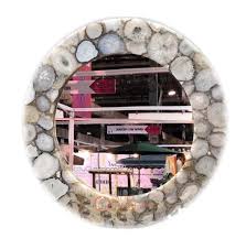 white agate round wall mirror