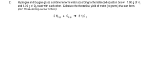 oxygen gases combine to form water