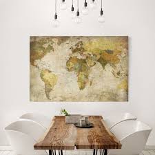 Canvas Print World Map In Landscape