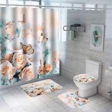 Waterproof Bath Shower Curtain Sets