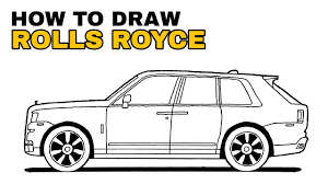 Using two perfect circles, depict the wheels. How To Draw Rolls Royce Cullinan Youtube