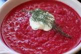 a cold summer soup of beets and pimento pepper