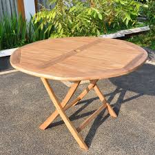 If your needs vary from time to time, a folding garden table could be the perfect solution. Round Folding Table Indonesia Teak Garden Furniture Outdoor Indoor Furniture Manufacturer
