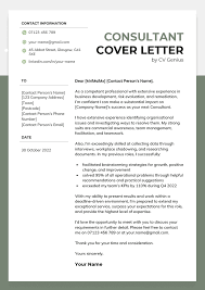 consulting cover letter exle tips