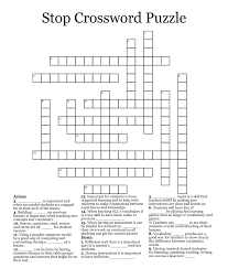 stop crossword puzzle wordmint