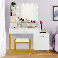 vanity table set led mirror makeup desk