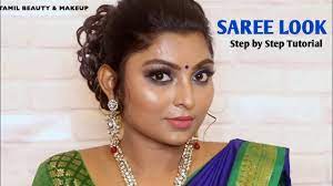 saree makeup look in tamil actress
