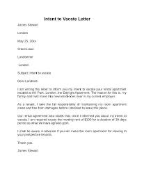 Landlord Letter To Tenant Notice Of Intent Vacate Sample