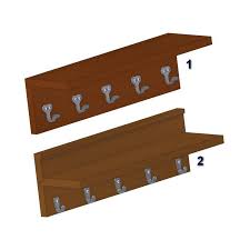 Vintage Wall Shelf With Coat Hooks