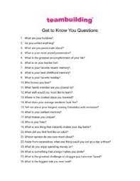 get to know you questions the 1 list
