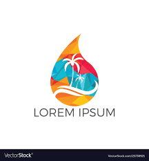 water drop travel agency logo design
