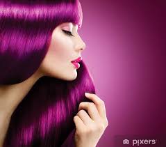 perfect makeup and coloring purple hair