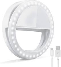 Amazon Com Selfie Ring Light Oternal Selfie Light Rechargeable Portable Clip On Selfie Fill Ring Light For Iphone Android Smart Phone Photography Camera Video Girl Makes Up Grey White