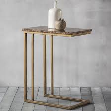 Emphora Brown Marble Console Table With