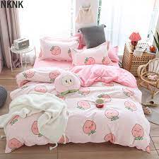 cute bed linens peach print home