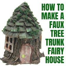 Faux Tree Trunk Fairy House