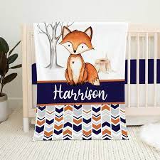 Personalized Fox Baby Blanket Fox Crib