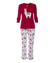 Pj Couture Burgundy Llama Pajama Set