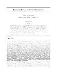 pdf economic impact of covid 19 pandemic