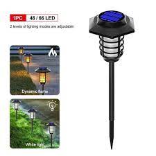 2 in 1 led solar flame torch lamp