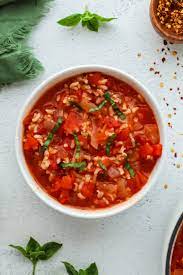 tomato and rice soup i vegetables