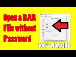 how to open a rar file without pword