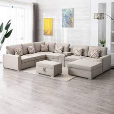 8pc reversible chaise sectional sofa