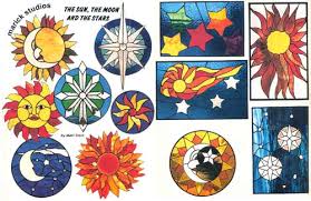 Sun Moon Stars Stained Glass Pattern Book