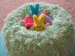Betty crocker angel food cake mix how can i make a heart shape : My Very Simple Easter Cake Creation 1 Make Angel Food Cake In Bundt Pan 2 Frost With Whipped Cream Or A Whipp Easter Cake Easy Easter Cakes Easter Peeps