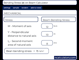 bending stress σ on beams calculator