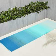 dusk blue green outdoor rug runner