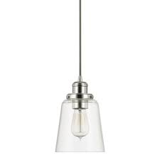These very basic glass spheres are the perfect way to quickly update your lighting or to complete a 'throwback' look. Home Decorators Collection Melton 1 Light Polished Nickel Pendant With Clear Glass Shade And Silver Cord 7435p 32 The Home Depot