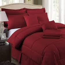 8 10 Piece Burdy Plaid Comforter Set