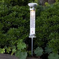 Garden Thermometer With Solar Led Light